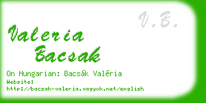 valeria bacsak business card